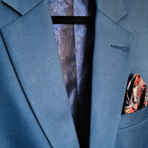 Blue Designer Suit - 3 piece - Picture 8 of 16